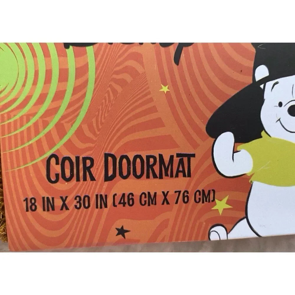 Disney Winnie The Pooh Halloween Door Mat Coir 18 X 30” Trick Or‎ Treat NEW